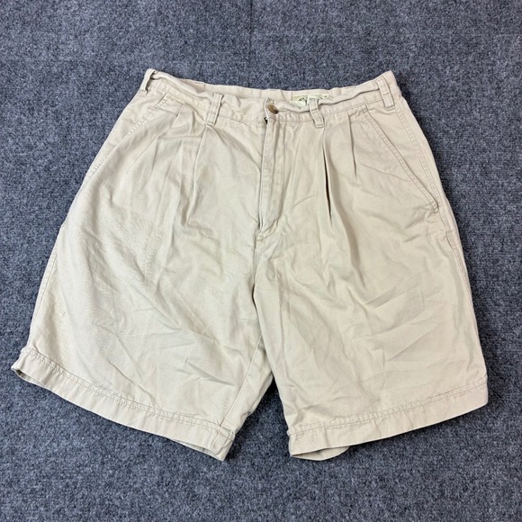 Eddie Bauer Other - Eddie Bauer Mens 32 Pleated Chino Shorts Khaki Tan Cotton Twill Casual Outdoor